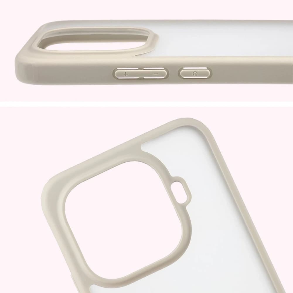 Bizon Case Angelo Xiaomi 15T Pro semi-transparent mit einem beigen Rahmen - 3