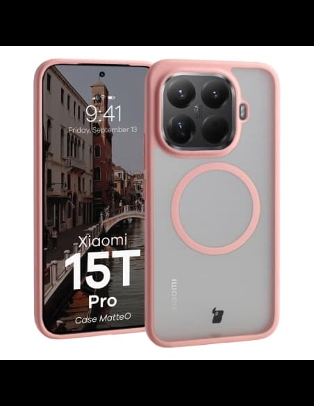 Bizon Case MatteO Magnetic Xiaomi 15T Pro füstös világos rózsaszín