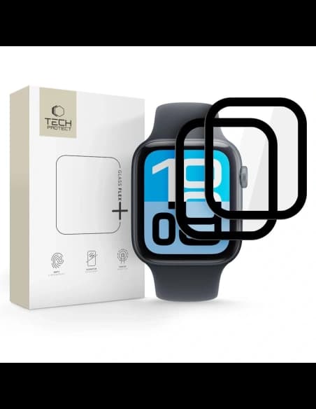 Tech-Protect Glass Flex+ Apple Watch 4/5/6/SE 1 / 2 / 3 44mm Fekete [2 CSOMAG]