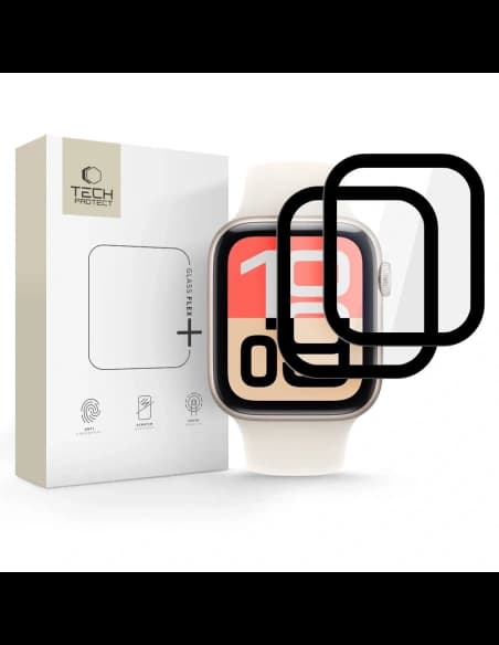 Tech-Protect Glass Flex+ Apple Watch 4/5/6/SE 1 / 2 / 3 40mm Fekete [2 CSOMAG]