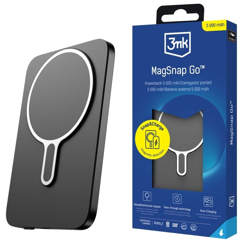 3MK MagSnap Go Powerbank 5000mAh 20W USB-C gri - 1