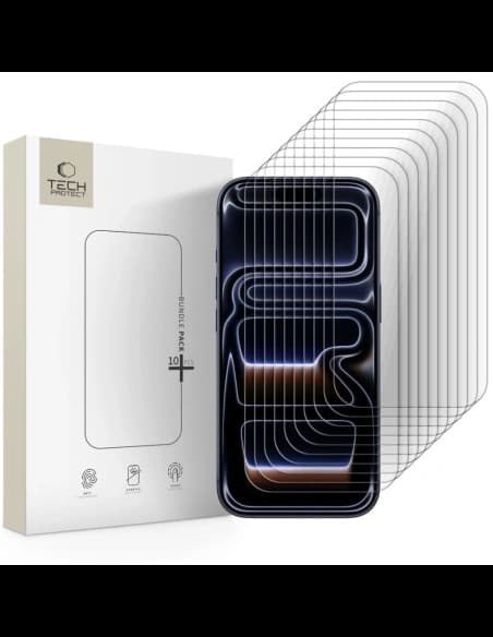 Tech-Protect Bundle Glass Apple iPhone 16 Pro / 17 / 17 Pro Transparent [10 PACHET]