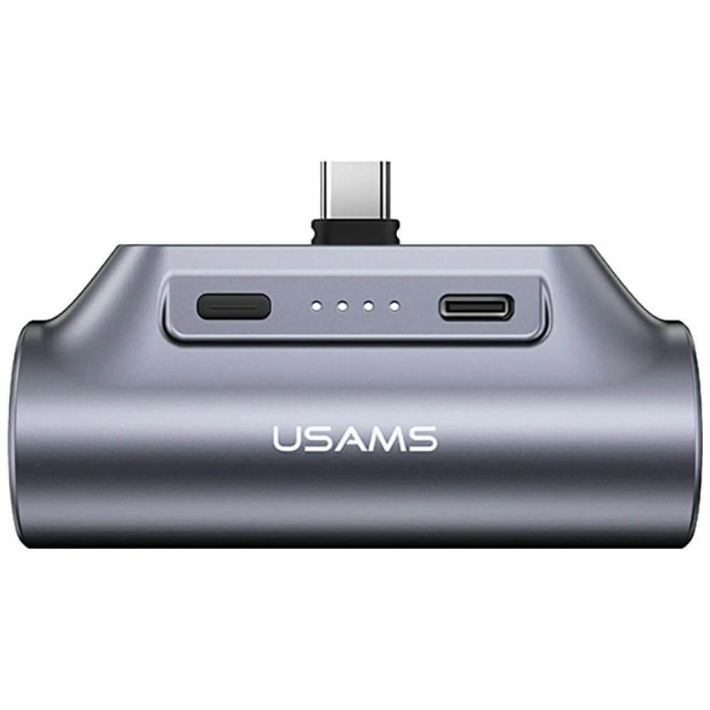USAMS PB79 Mini Tail Plug Hordozható Powerbank 3000mAh USB-C szürke - 3
