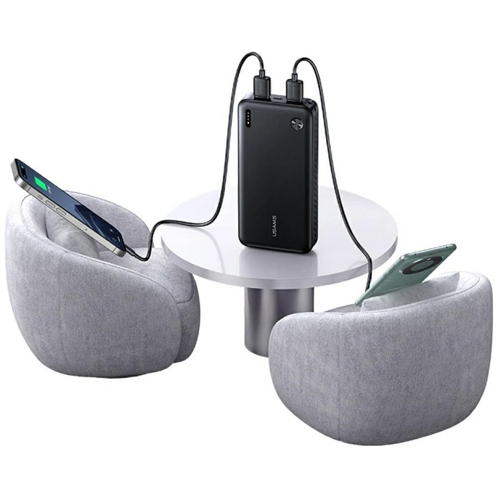 USAMS PB83 2xUSB-A, USB-C 20000mAh white - 5