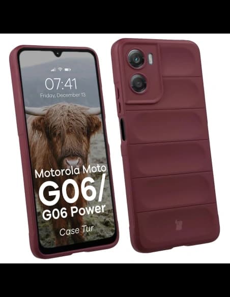 Etui dur Bizon Case Tur pentru Motorola Moto G06 4G / G06 Power 4 burgund