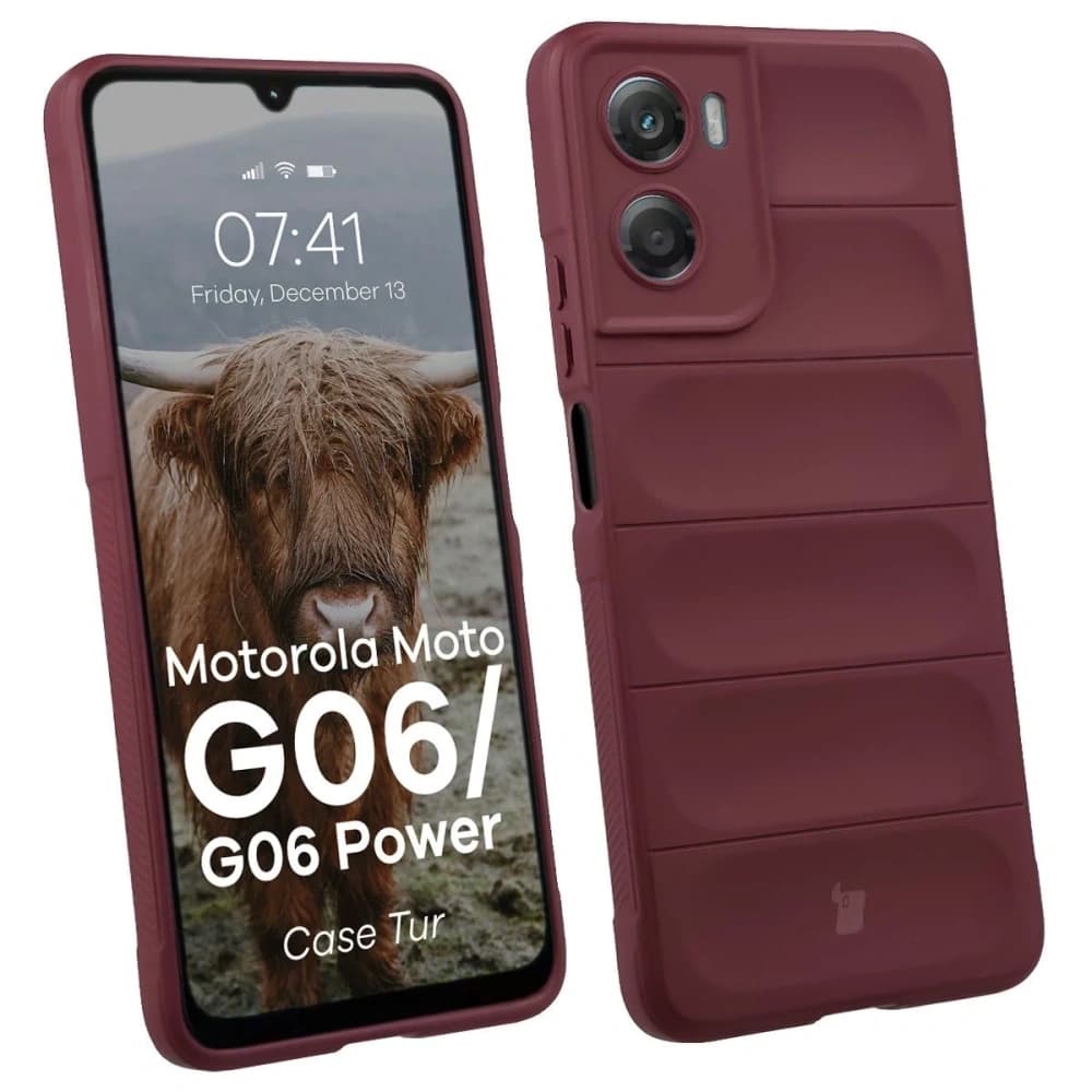 Etui dur Bizon Case Tur pentru Motorola Moto G06 4G / G06 Power 4 burgund - 1