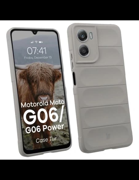 Etui dur Bizon Case Tur pentru Motorola Moto G06 4G / G06 Power 4 gri deschis