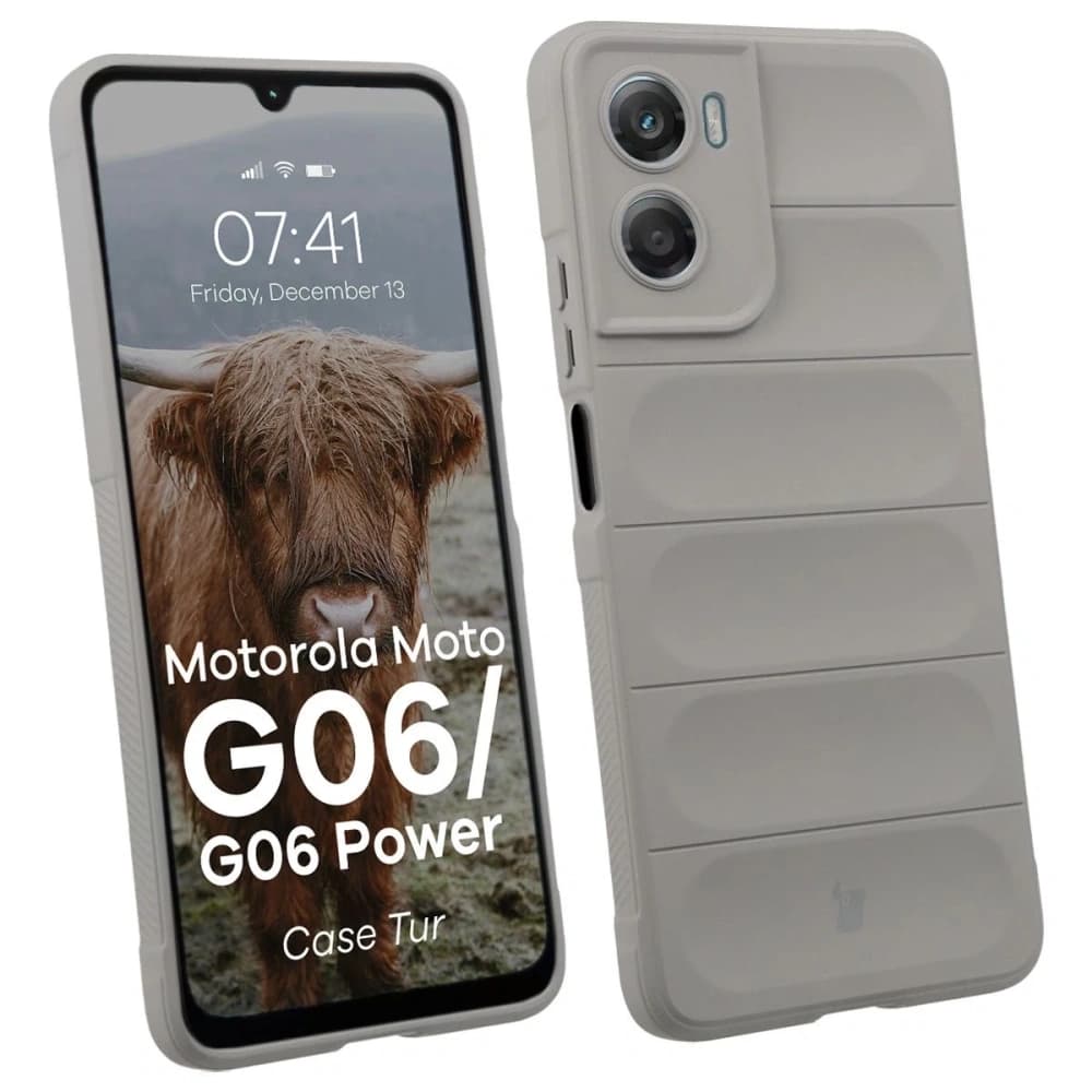 Pancéřové etui Bizon Case Tur pro Motorola Moto G06 4G / G06 Power 4 světle šedé - 1