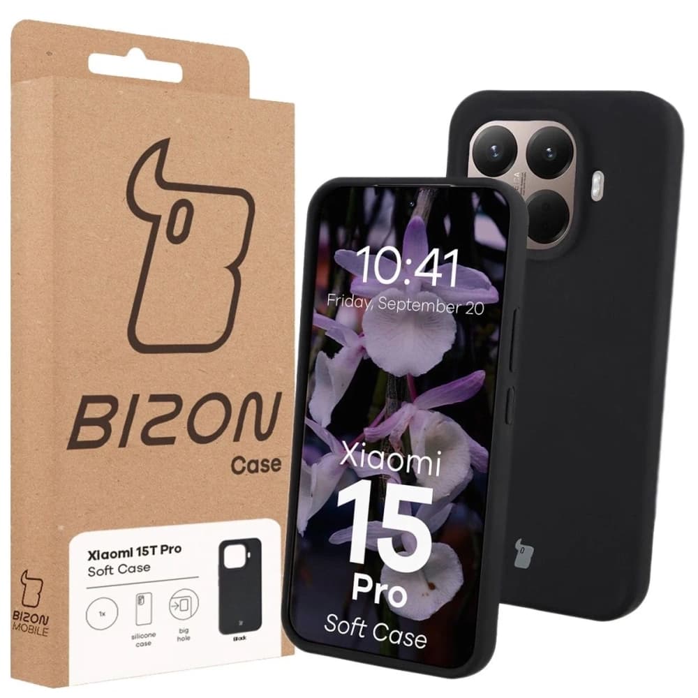 Silikon Etui Bizon Soft Case für Xiaomi 15T Pro schwarz - 7