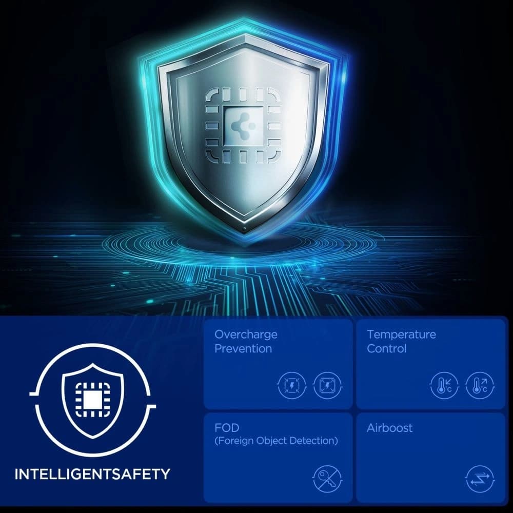 Spigen Essential EF302MOQ Qi 2.2 2in1 Magnetický MagSafe Bezdrátová Nabíječka Černá - 7