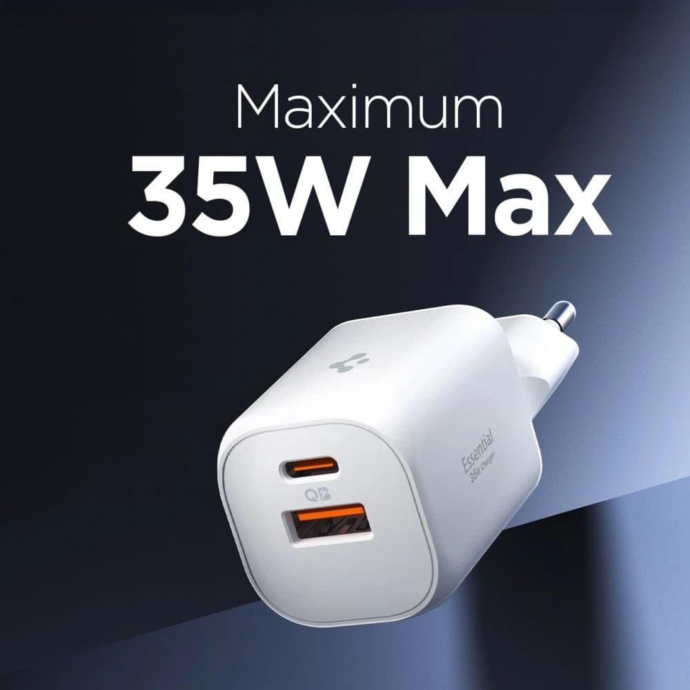 Spigen Essential EE352EU USB-A, USB-C Netzladegerät 35W Weiß - 5