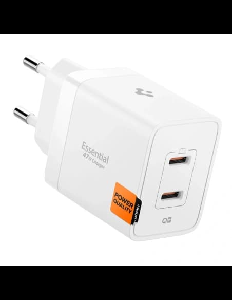 Ładowarka sieciowa Spigen Essential EE472EU 2xUSB-C Network Charger 47W White