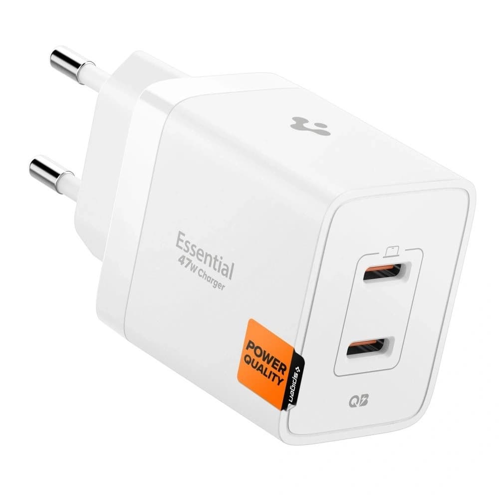 Spigen Essential EE472EU 2xUSB-C Hálózati Töltő 47W Fehér - 1