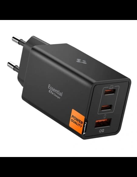 Ładowarka sieciowa Spigen Essential EE673EU USB-A, 2xUSB-C Network Charger 67W Black