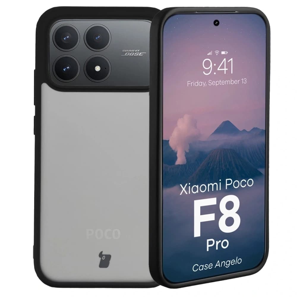 Carcasa Bizon Angelo Xiaomi POCO F8 Pro fumurie cu un cadru negru - 1