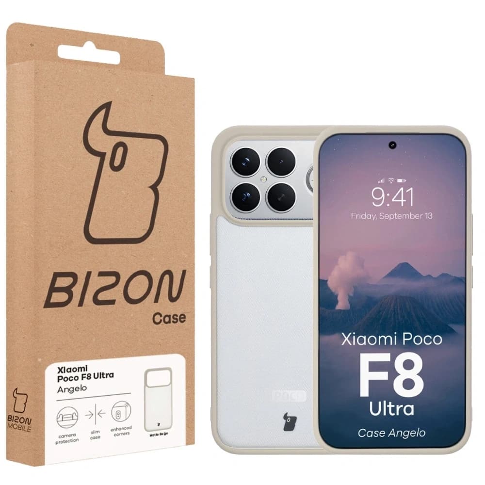 Bizon Case Angelo Xiaomi POCO F8 Ultra semi-transparent with a beige frame - 6