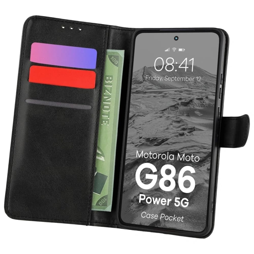 Bizon tok zsebre Motorola Moto G86 Power 5G fekete - 1