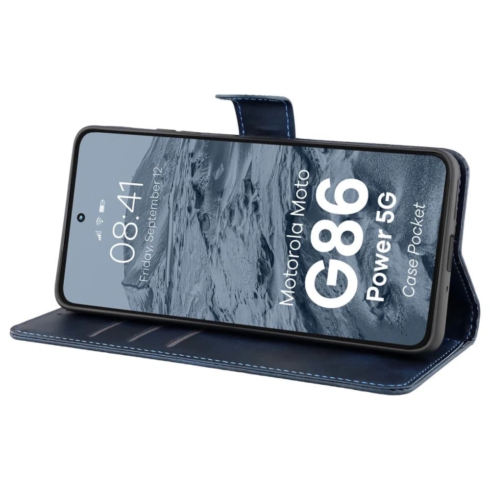 Bizon tok zseb Motorola Moto G86 Power 5G sötétkék - 5