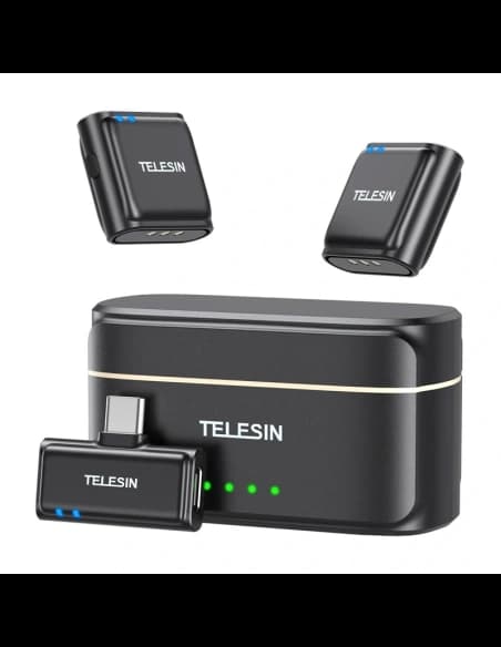 TELESIN Wireless lavalier microphone + power bank for USB-C phones