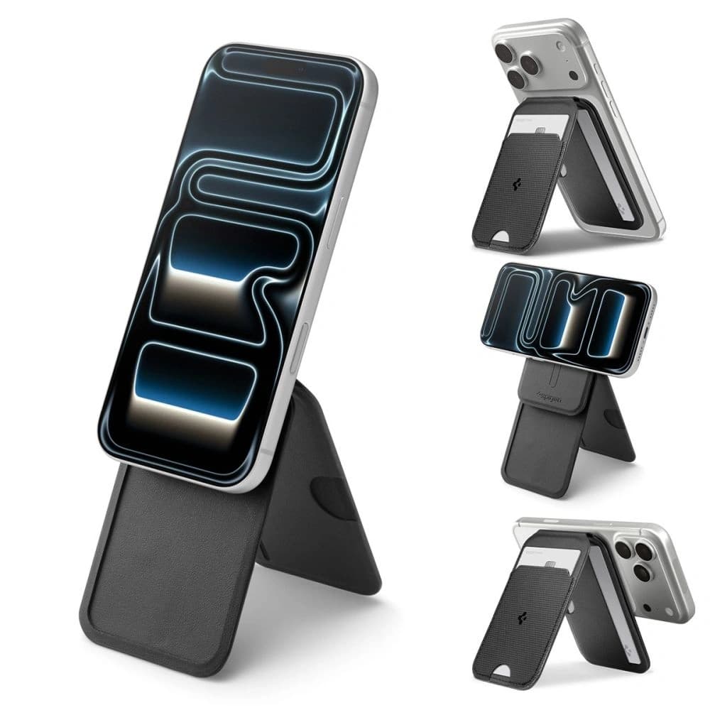 Spigen S314-2 Slim Fold Tripod MagSafe Universal Magnetic Card Holder Negru - 14