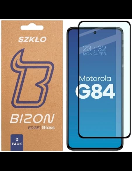 Bizon Glass Edge Duo Motorola Moto G84 5G fekete keret [2 CSOMAG]
