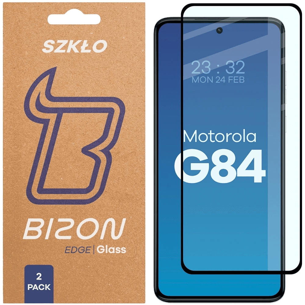 Bizon Glass Edge Duo Motorola Moto G84 5G fekete keret [2 CSOMAG]
 - 1
