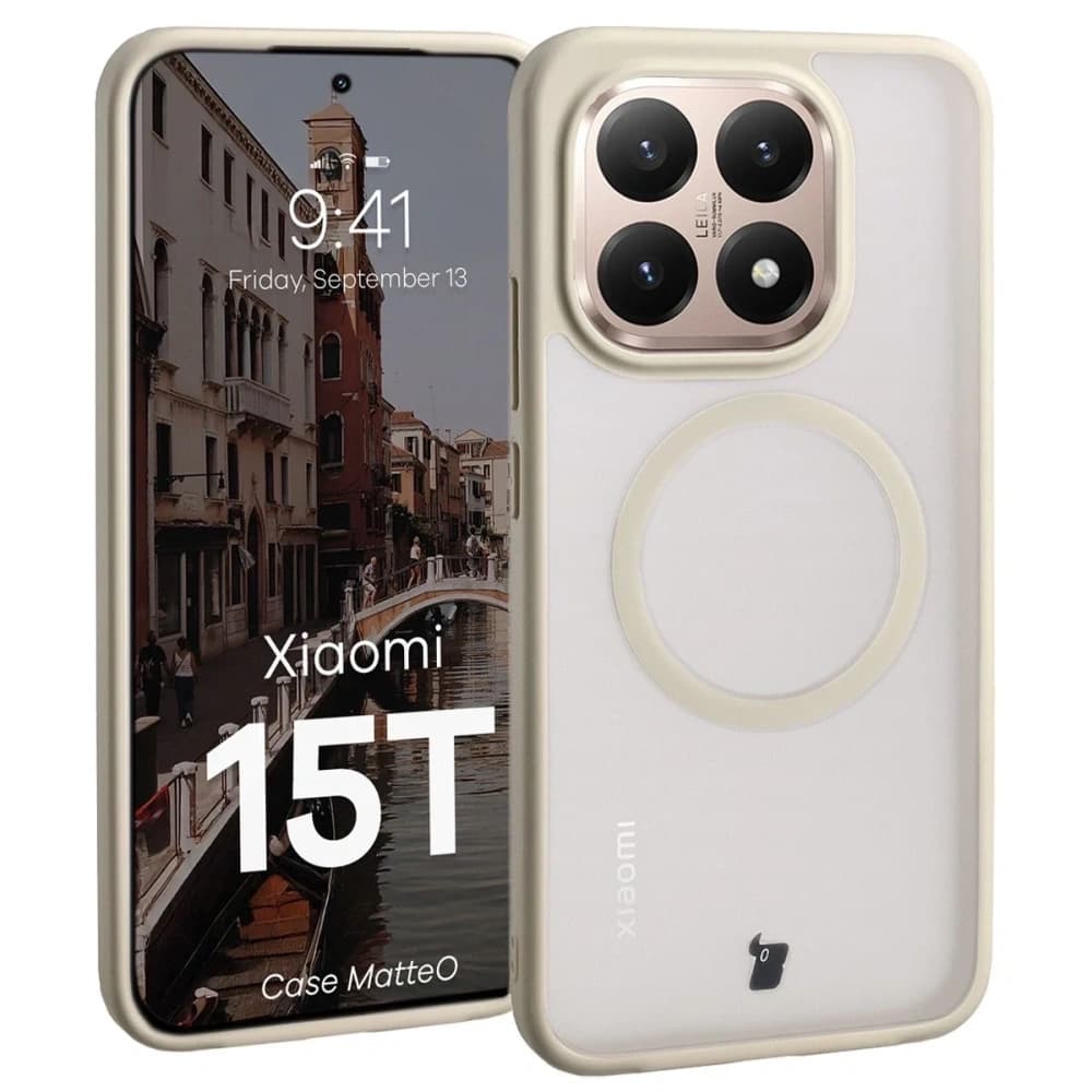 Bizon Case MatteO Magnetisch Xiaomi 15T rauchig beige
 - 1