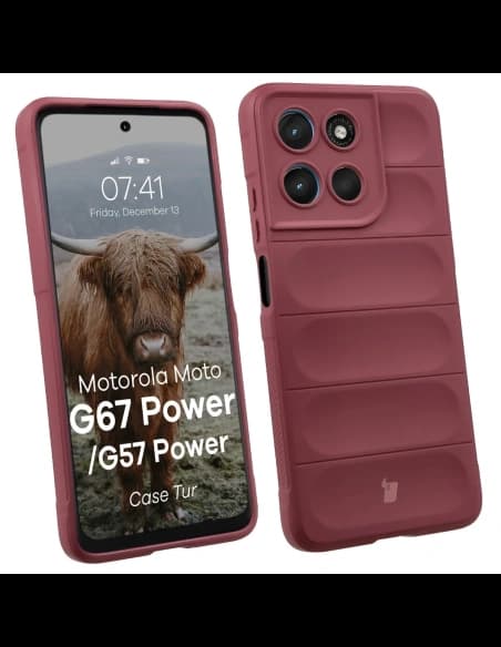 Bizon Case Tur Motorola Moto G57 Power / G67 Power burgundy