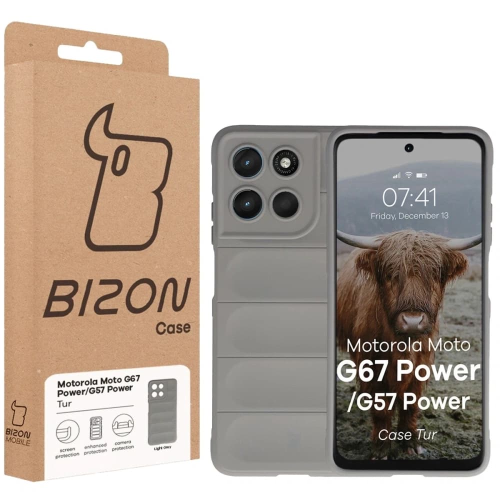 Bizon Case Tur Motorola Moto G57 Power / G67 Power gri deschis
 - 8