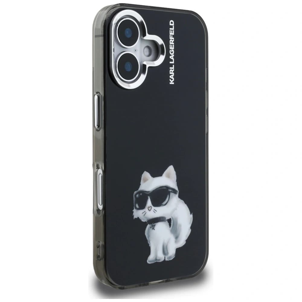 Karl Lagerfeld IML Aquarelle Choupette & Logo Apple iPhone 16 negru
 - 4