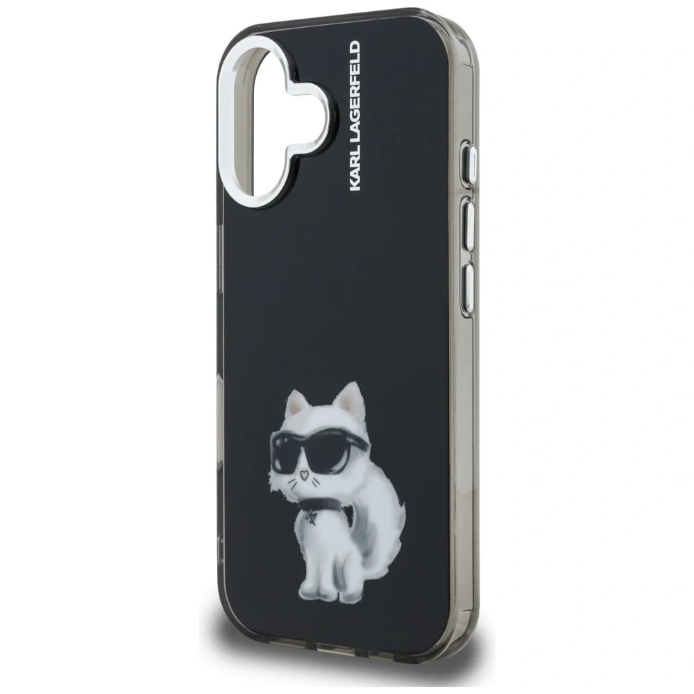 Karl Lagerfeld IML Aquarelle Choupette & Logo Apple iPhone 16 negru
 - 6