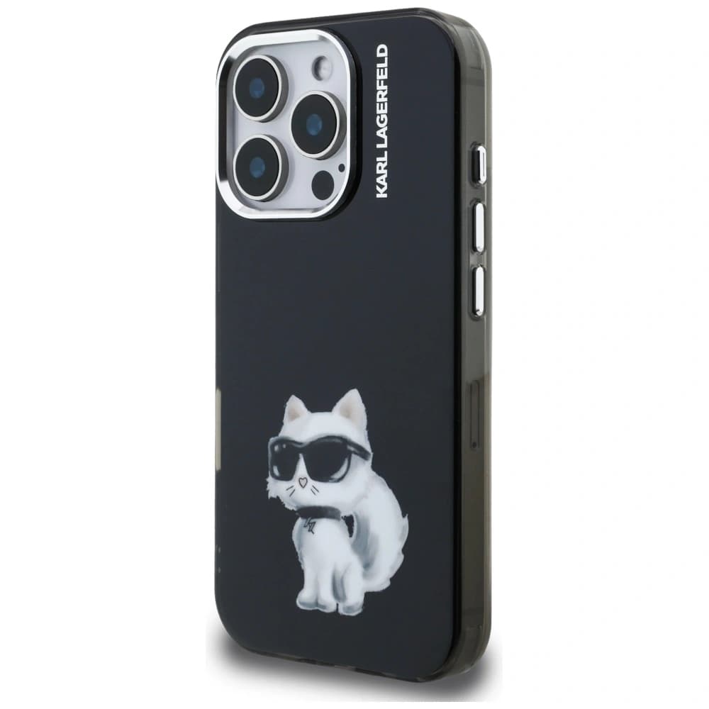 Karl Lagerfeld IML Aquarelle Choupette & Logo Apple iPhone 16 Pro černý
 - 2