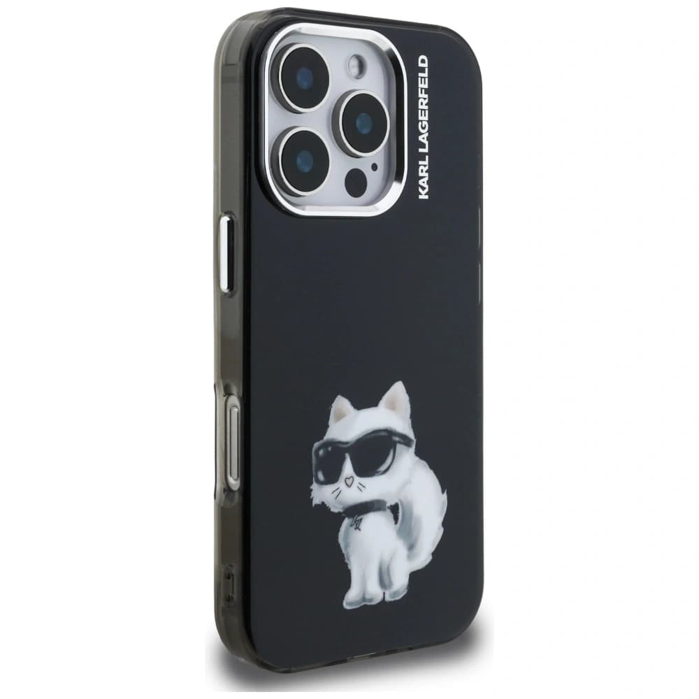Karl Lagerfeld IML Aquarelle Choupette & Logo Apple iPhone 16 Pro černý
 - 4