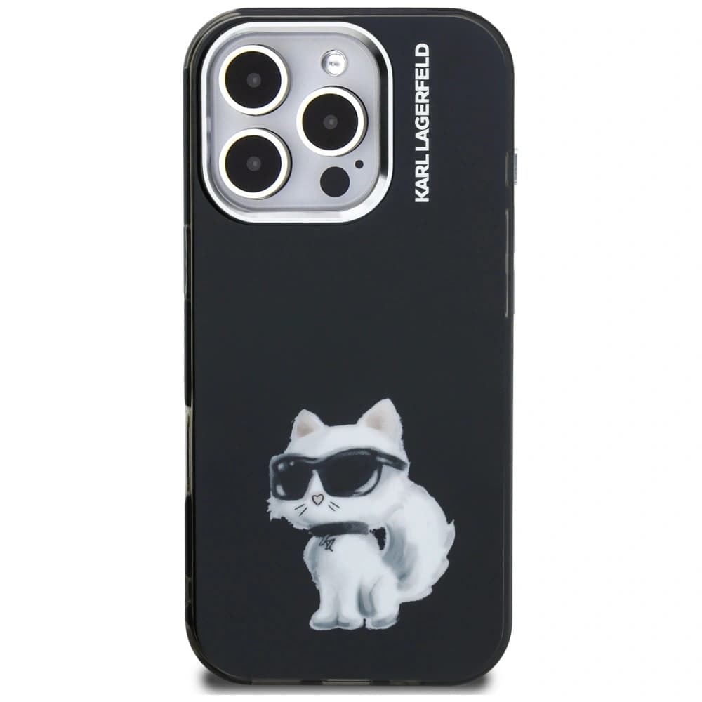 Karl Lagerfeld IML Aquarelle Choupette & Logo Apple iPhone 16 Pro Max černý
 - 3