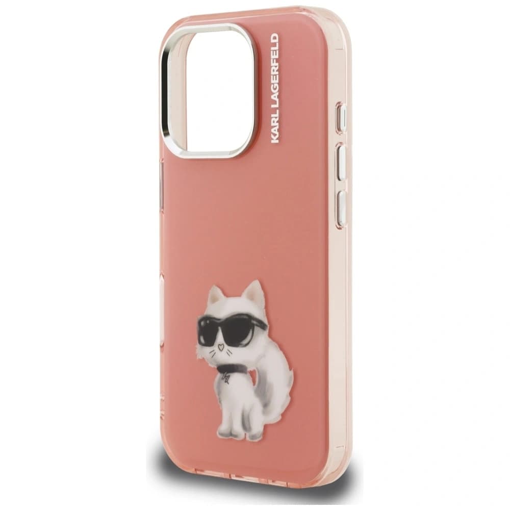 Karl Lagerfeld IML Aquarelle Choupette & Logo Apple iPhone 16 Pro Max rosa
 - 6