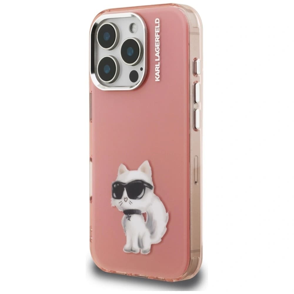 Karl Lagerfeld IML Aquarelle Choupette & Logo Apple iPhone 16 Pro roz
 - 2