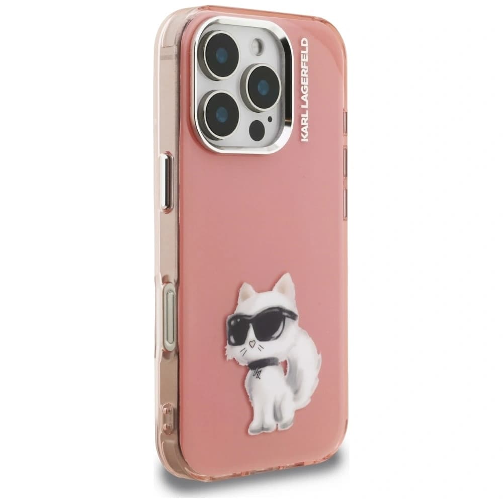 Karl Lagerfeld IML Aquarelle Choupette & Logo Apple iPhone 16 Pro roz
 - 4