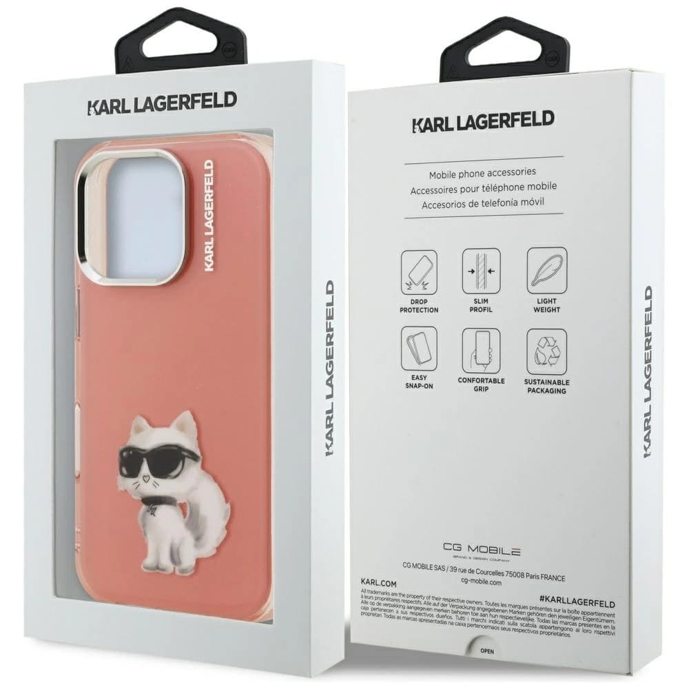 Karl Lagerfeld IML Aquarelle Choupette & Logo Apple iPhone 16 Pro roz
 - 8