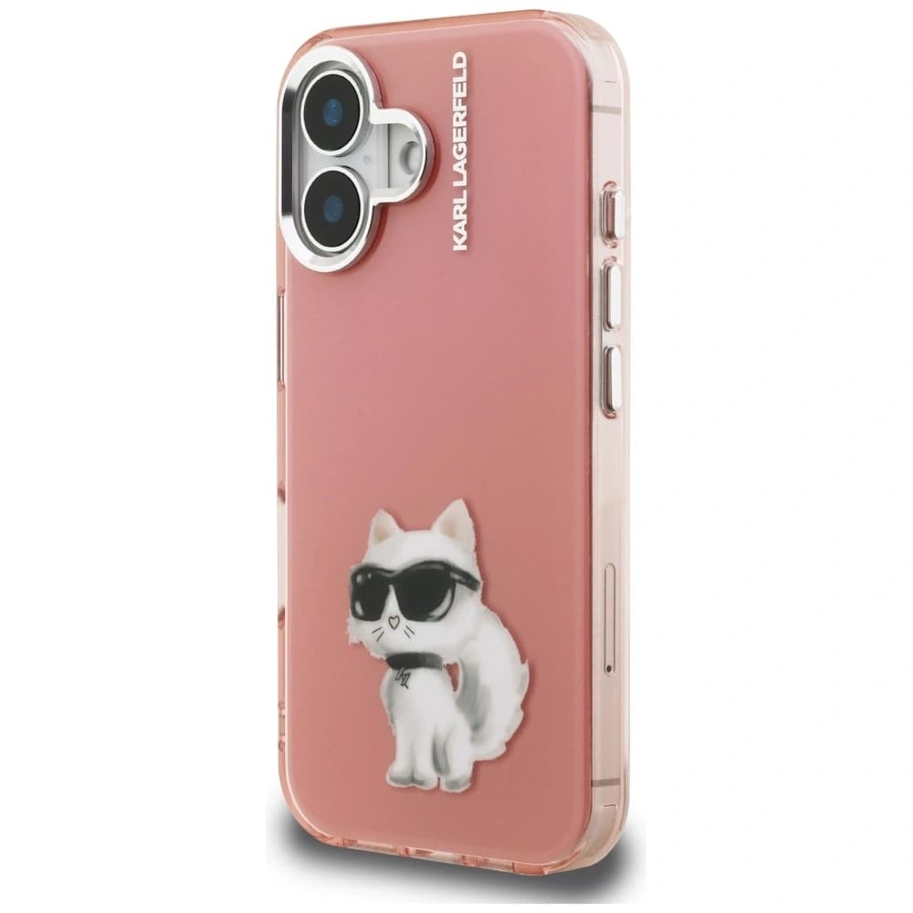 Karl Lagerfeld IML Aquarelle Choupette & Logo Apple iPhone 16 růžový
 - 2
