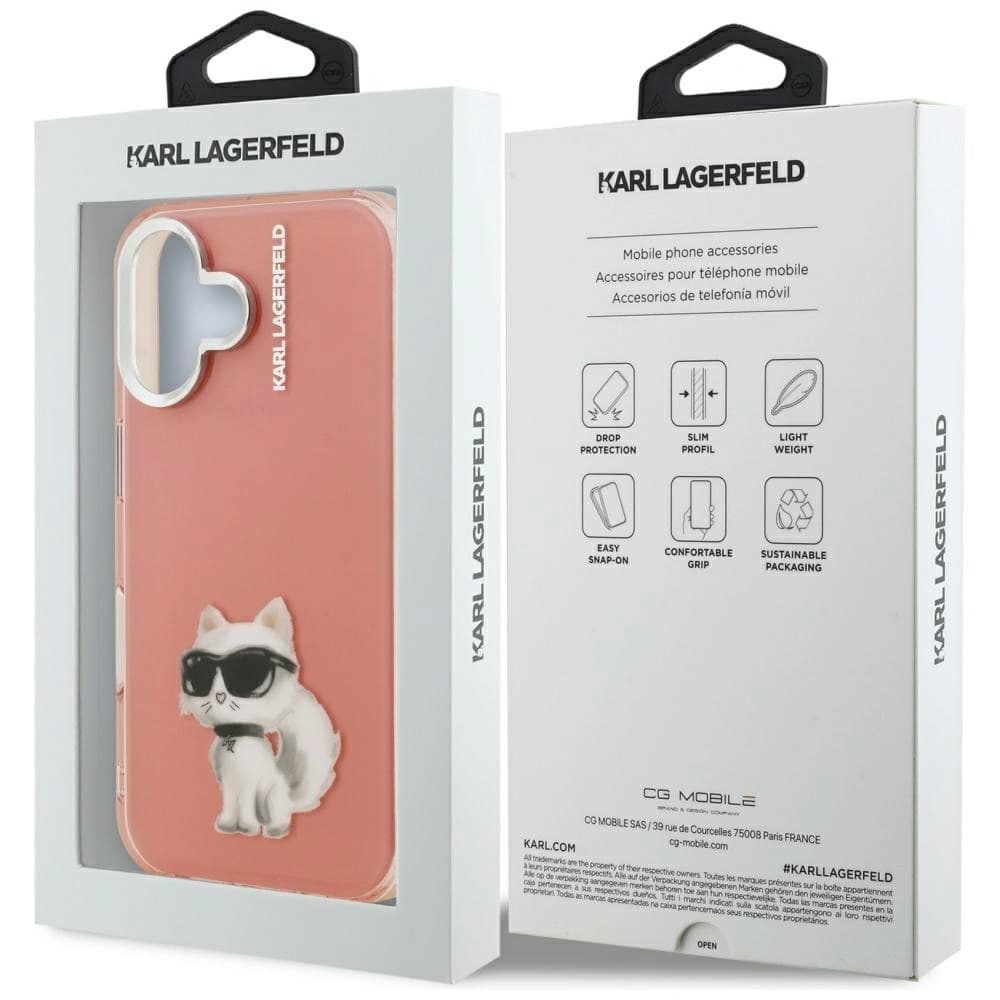 Karl Lagerfeld IML Aquarelle Choupette & Logo Apple iPhone 16 růžový
 - 8