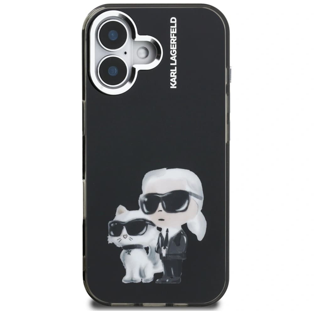 Karl Lagerfeld IML Aquarelle Karl & Choupette & Logo Apple iPhone 16 černý
 - 3