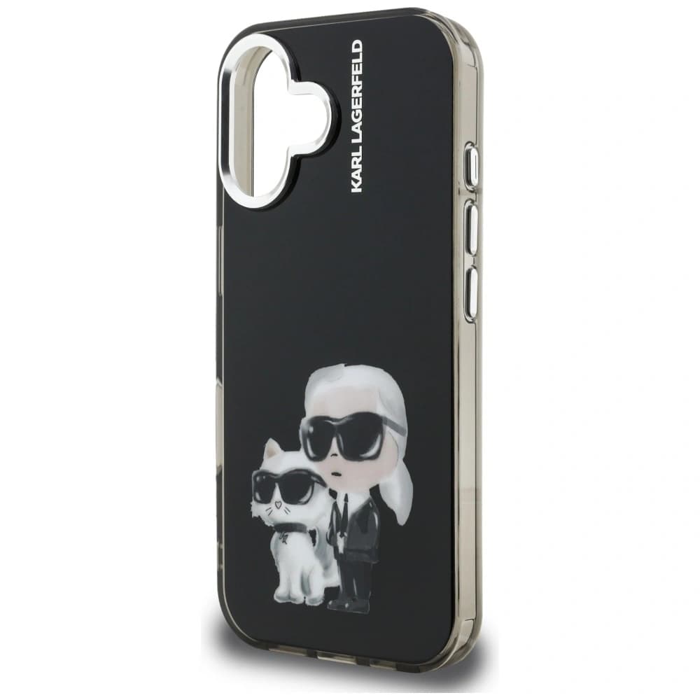 Karl Lagerfeld IML Aquarelle Karl & Choupette & Logo Apple iPhone 16 černý
 - 6