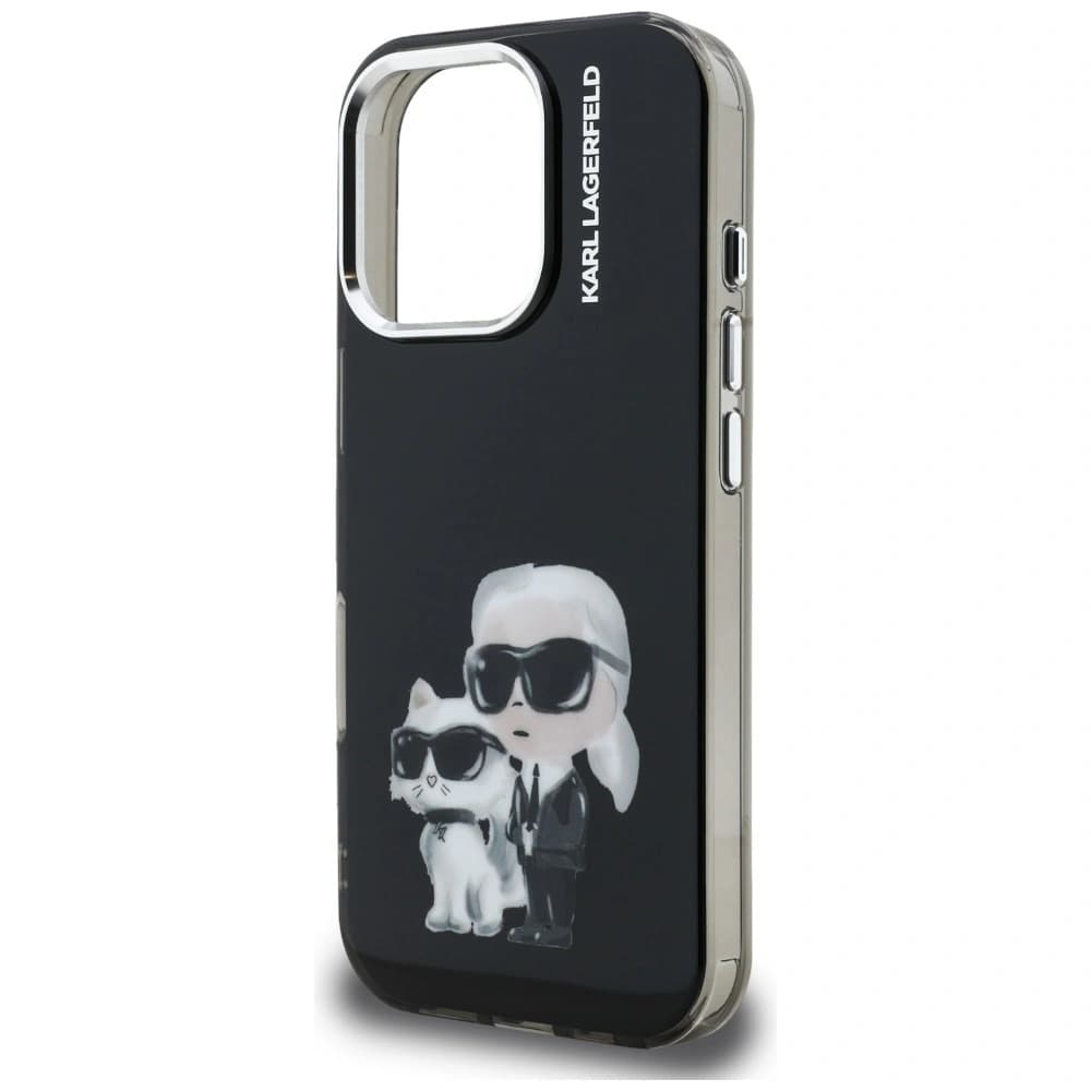 Karl Lagerfeld IML Aquarelle Karl & Choupette & Logo Apple iPhone 16 Pro negru
 - 6