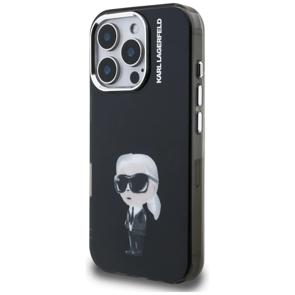 Karl Lagerfeld IML Aquarelle Karl & Logó MagSafe Apple iPhone 16 Pro fekete
 - 2