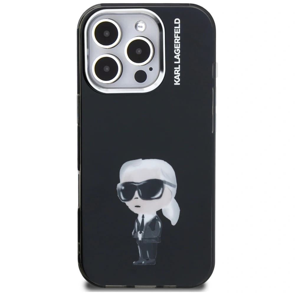 Karl Lagerfeld IML Aquarelle Karl & Logó MagSafe Apple iPhone 16 Pro fekete
 - 3