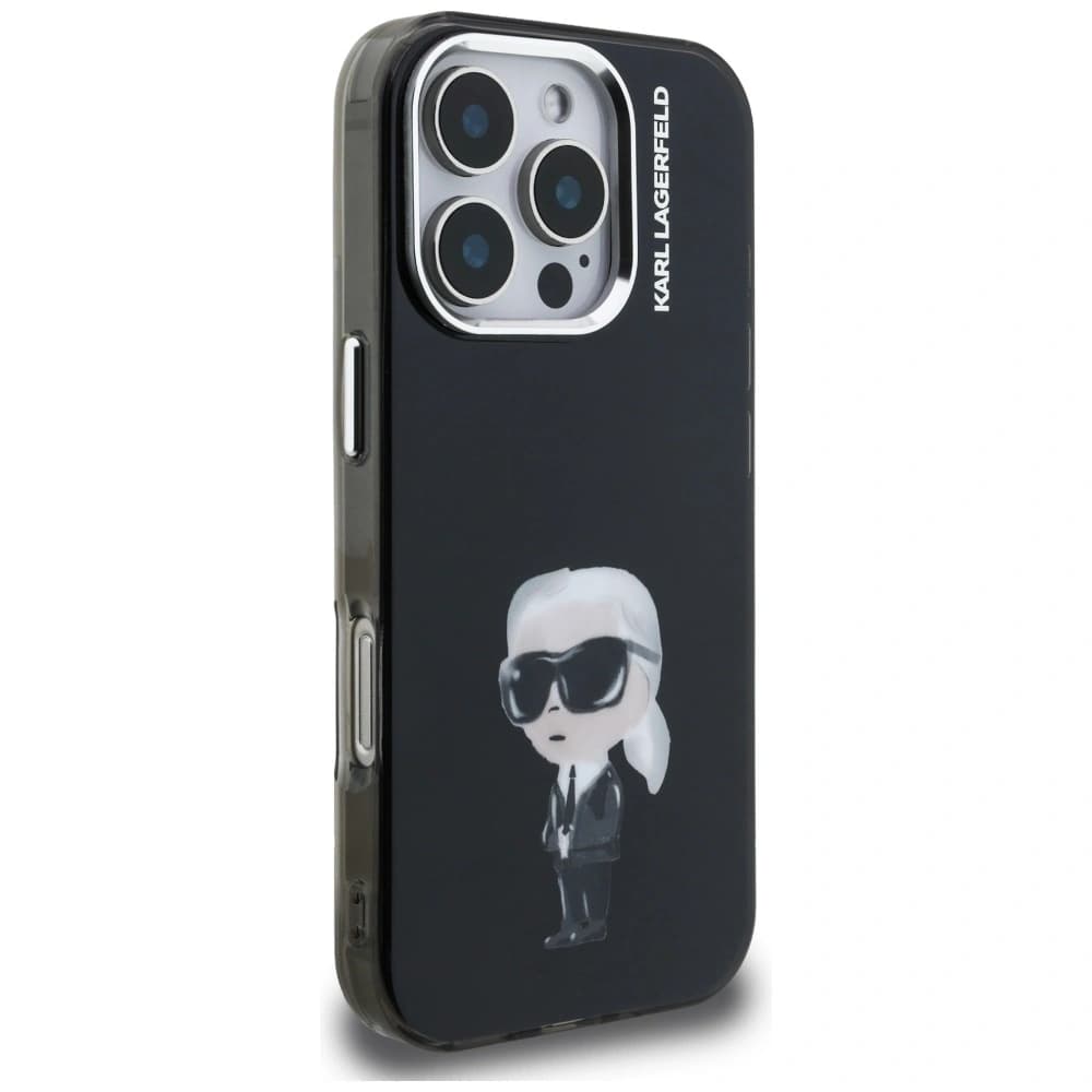 Karl Lagerfeld IML Aquarelle Karl & Logó MagSafe Apple iPhone 16 Pro fekete
 - 4