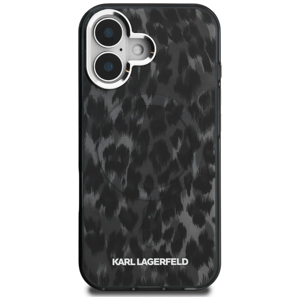 Karl Lagerfeld IML Model leopard MagSafe Apple iPhone 16 negru
 - 3