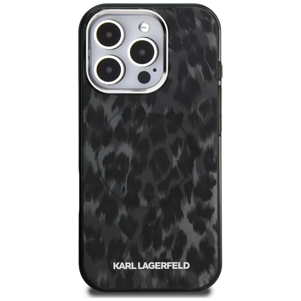 Karl Lagerfeld IML Model leopard MagSafe Apple iPhone 16 Pro Max negru
 - 3