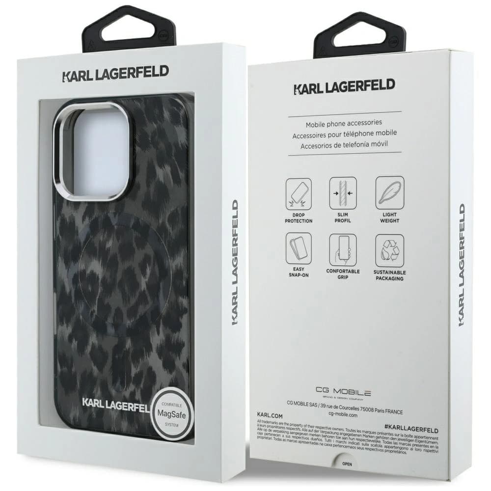 Karl Lagerfeld IML Model leopard MagSafe Apple iPhone 16 Pro Max negru
 - 8
