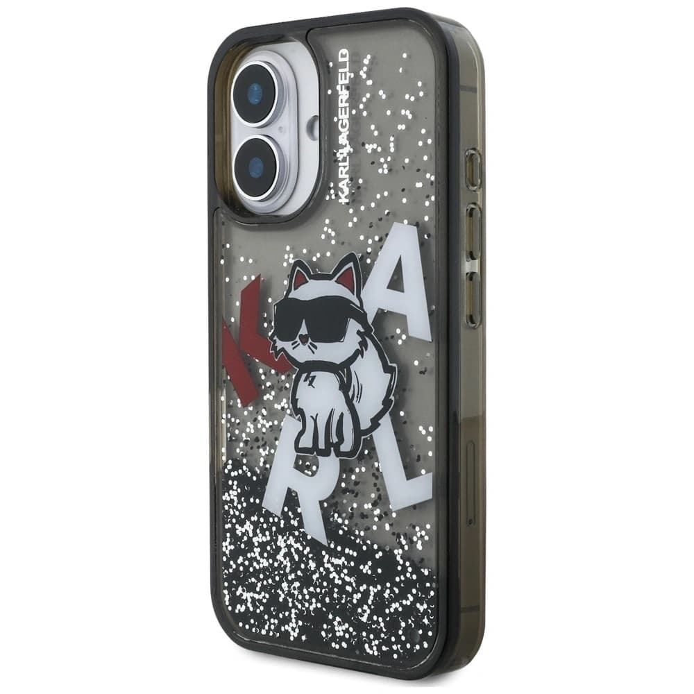 Karl Lagerfeld Liquid Glitter Choupette Logo Apple iPhone 16 black - 2